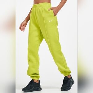 Nike Sweatpants Mens XS Fleece Joggers Swoosh Logo Neon Workout Gym Activewear